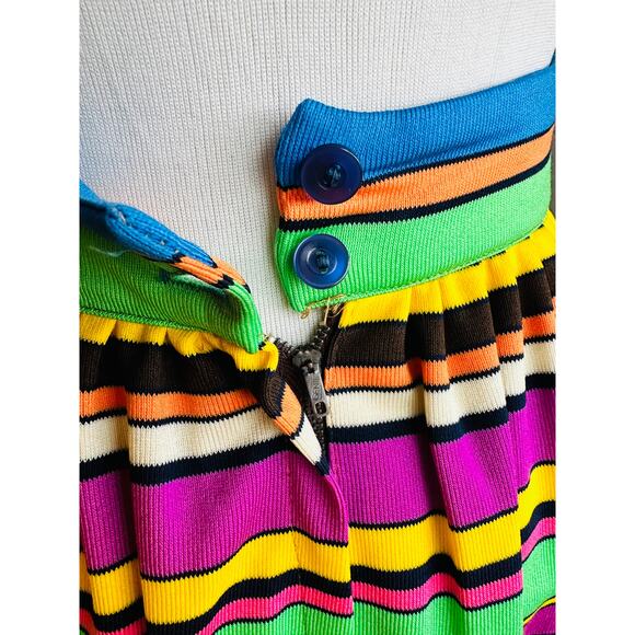 Women's Maxi Skirt Vintage 60's Candy Striped Size S-4 Happy Fun Summer Vibes - Picture 3 of 6